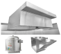 HoodMart Restaurant Hood System w/ PSP Makeup-Air EXH012PSP COMMERCIAL HOOD PACKAGES, Makeup-Air Hood Packages, Perforated Supply Plenum (PSP), Untempered Air
