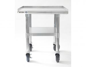 NAKS 24" x 27" 16 Gauge Stainless Steel Equipment Stand with Undershelf and Casters
