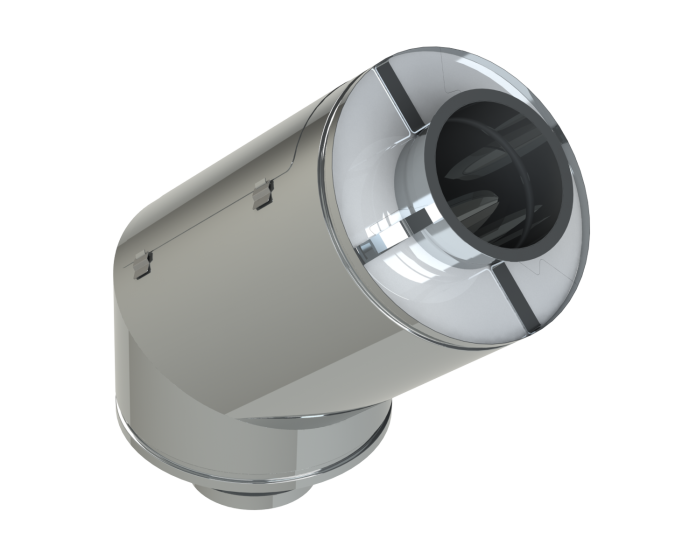 10" Diámetro, Ducto de Grasa de Doble Pared con Espacio Cero, 45 Grados Codo con Acceso DWCK10-45EA-ZC Double Wall 10” Diameter
