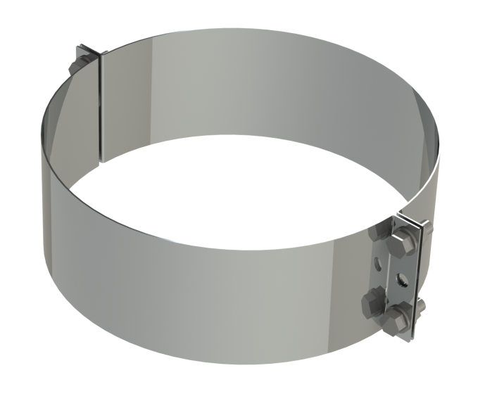 12" Diámetro, Ducto de Grasa de Doble Pared con Espacio Cero, Banda de Soporte Ligera DWCK12-LSB-ZC Double Wall 12” Diameter