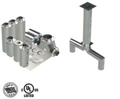 18"- Kit de Doble Pared, Espacio Cero, Dos 12" Conexiones, Ducto de Grasa, 10' Recto, Incluyendo Conexiones de Campana y Ventilador Sin Soldadura