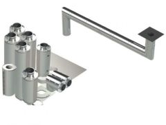 10" - Kit de Doble Pared, Espacio Reducido, Ducto de Grasa, Dos Codos de 90°, 30' Recto, Incluyendo Conexiones de Campana y Ventilador Sin Soldadura