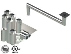 10" - Kit de Doble Pared, Espacio Cero, Ducto de Grasa, Dos Codos de 90°, 30' Recto, Incluyendo Conexiones de Campana y Ventilador Sin Soldadura