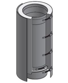 12" Diámetro, Ducto de Grasa de Doble Pared con Espacio Cero, 18" Longitud de Corte