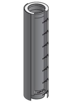 18" Diámetro, Ducto de Grasa de Doble Pared con Espacio Cero, 36" Longitud de Corte