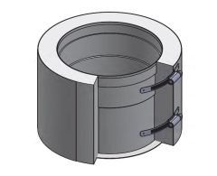 16" Diámetro, Ducto de Grasa de Doble Pared con Espacio Cero, Adaptador de Collar con Brida