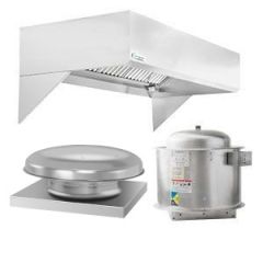 HoodMart Sistema de Campana de Restaurante con Eco Aire de Reposición 8’ x 48”