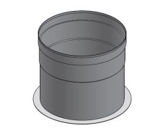 16" Diámetro, Ducto de Grasa de Pared Simple, Adaptador de Collar con Brida - Inicio