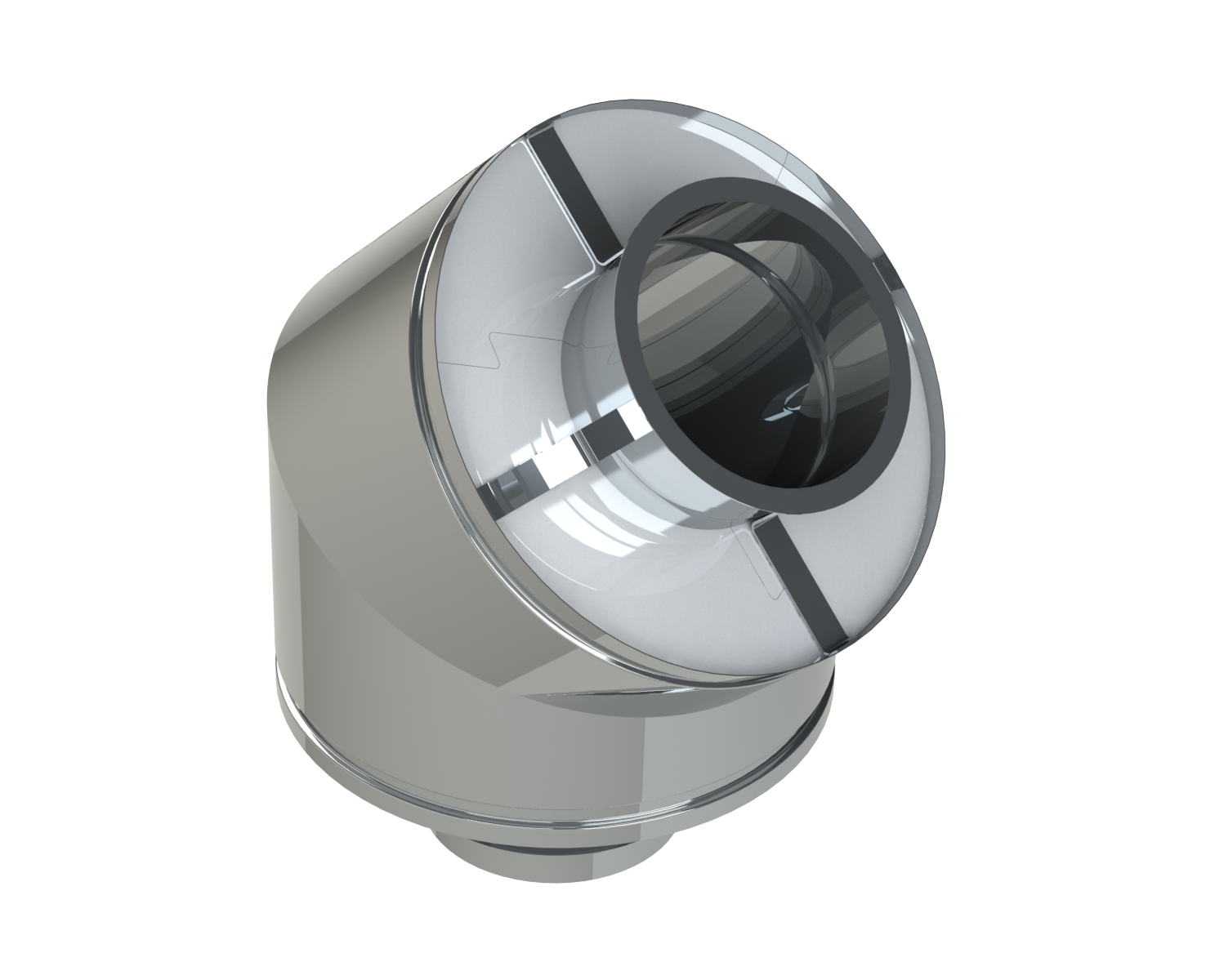 20" Diameter Grease Duct 45 Degree Elbow No Access Panel