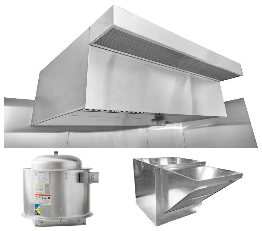 HoodMart Restaurant Hood System w/ PSP MakeupAir 8'x48"