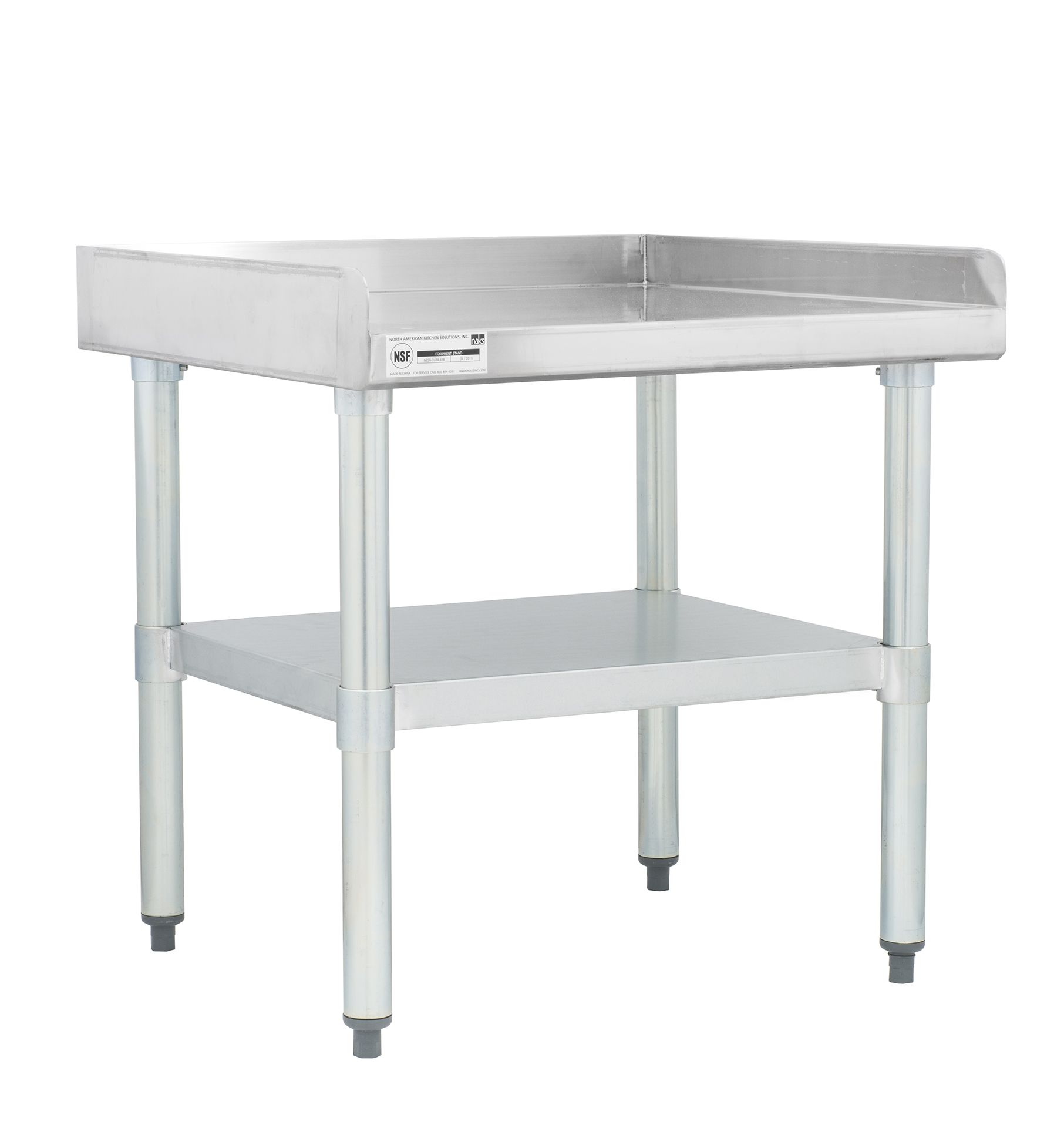 NAKS 30" x 30" 18 Gauge Stainless Steel Equipment Stand with Undershelf