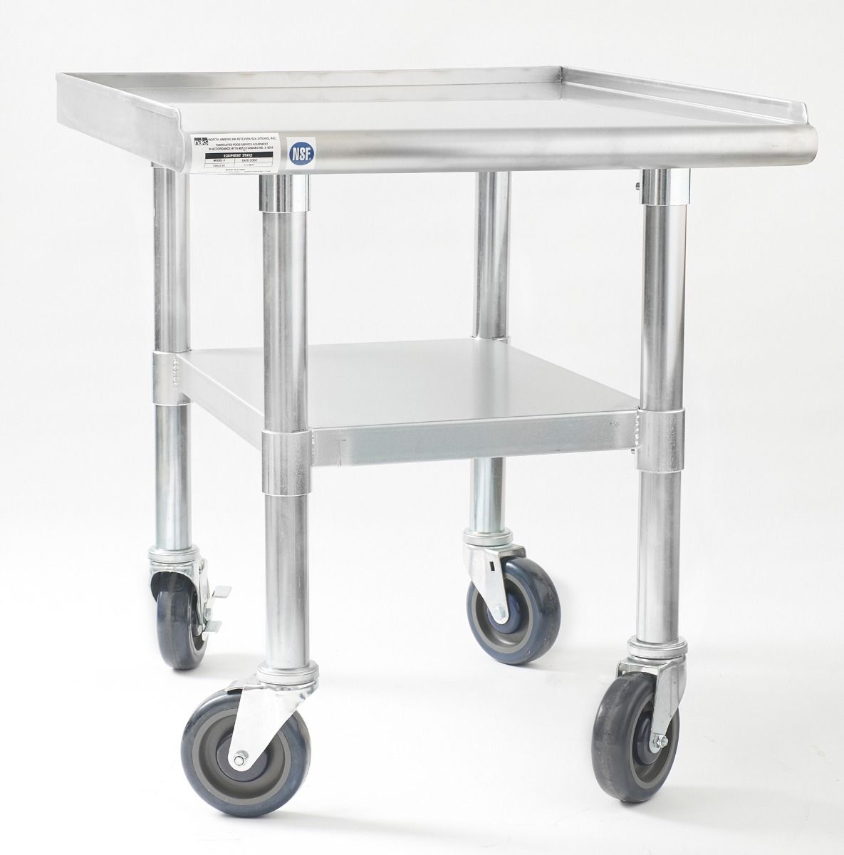 NAKS 24" x 27" 16 Gauge Stainless Steel Equipment Stand with Undershelf