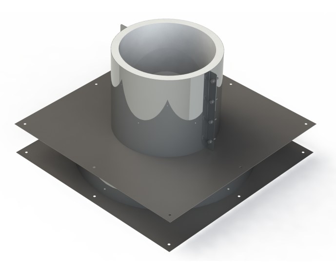 22" Diameter, Double Wall Zero Clearance Grease Duct, Through Penetration Firestop DWCK22-TPF-ZC Double Wall 22” Diameter