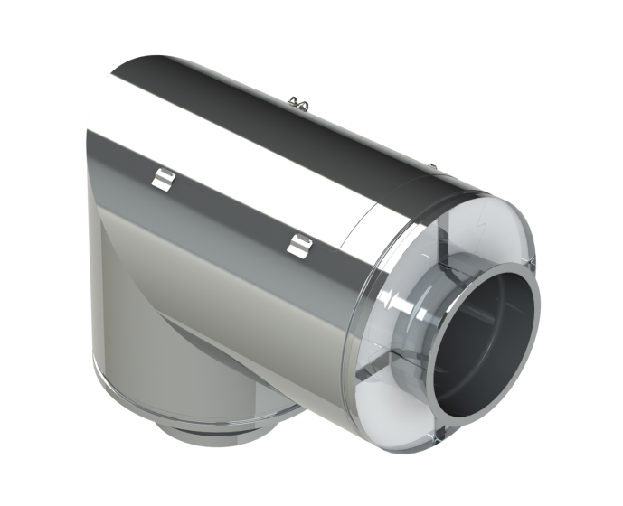 10" Diameter, Double Wall Zero Clearance Grease Duct, 87 Degree Elbow w/ Access Panel DWCK10-87EA-ZC Double Wall 10” Diameter