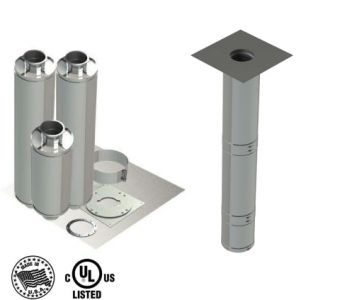 12" - Kit de Doble Pared, Espacio Cero, Ducto de Grasa, 10' Recto, Incluyendo Conexiones de Campana y Ventilador Sin Soldadura DWNAKS-ZC-KIT04 Double Wall Kit - Straight Duct