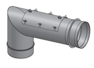 14" Diameter Grease Duct 87 Degree Elbow w/ Access SW-NAKS-CK14-87EA SHOP, DUCTWORK, Single Wall Grease Duct Accessories, Single Wall 14” Diameter