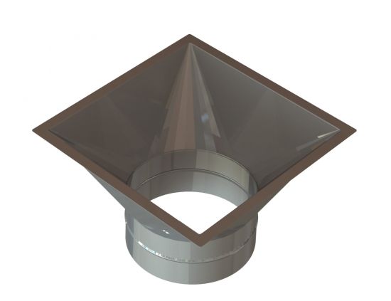 16" Diameter Grease Duct Transition Round to Square SW-NAKS-CK16-TRE SHOP, DUCTWORK, Single Wall Grease Duct Accessories, Single Wall 16” Diameter