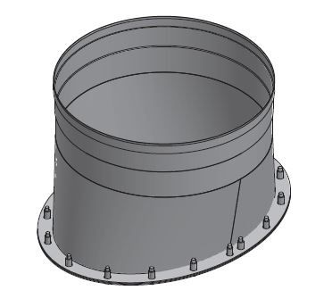 16" Diameter, Single Wall Grease Duct, No Weld Hood Adapter - Start SWCK16-NWHO COMPRAR, DUCTOS, Accesorios de conducto de grasa de pared simple, Pared simple de 16 "de diámetro