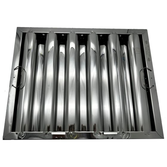 Stainless Steel Commercial Hood Baffle Grease Filter, 16-inch x 25-inch x 2-inch W/CLIPS STAINLESS_16_25_2_GA COMPRAR, ACCESORIOS, Filtros
