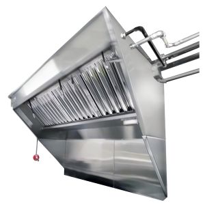 Hoodmart Stainless Steel Integrated Exhaust Low Box Concession Hood System w/Kidde Fire Suppression