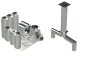 20"- Double Wall Kit, Zero Clearance,Two 14" Connections, Grease Duct, 10' Straight, Including No Weld Hood and Fan Connections DWNAKS-ZC-KIT16 Double Wall Kit - Straight w Pant Leg