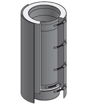 12" Diámetro, Ducto de Grasa de Doble Pared con Espacio Cero, 18" Longitud de Corte DWCK12-18CL-ZC Double Wall 12” Diameter