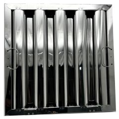 Stainless Steel Commercial Hood Baffle Grease Filter, 16-inch x 16-inch x 2-inch W/CLIPS