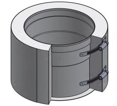 18" Diameter, Double Wall Reduced Clearance Grease Duct, Flange Collar Adapter - Start
