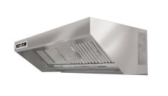 Hoodmart Stainless Steel Integrated Exhaust and Make up Air Hood and Fan System - Low Box Concession w/single Exhaust Louver 9' X 40" - Patent Pending