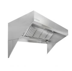 HoodMart Low Ceiling Sloped Front Tempered Exhaust Hood System - 6' x 48"