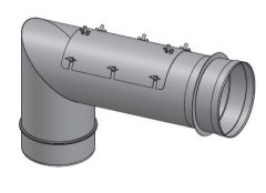 12" Diameter, Single Wall Grease Duct, 87 Degree Elbow w/ Access