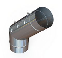 10" Diameter, Single Wall Grease Duct, 45 Degree Elbow w/ Access 