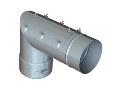 14" Diameter, Single Wall Grease Duct, 87 Degree Elbow w/ Access