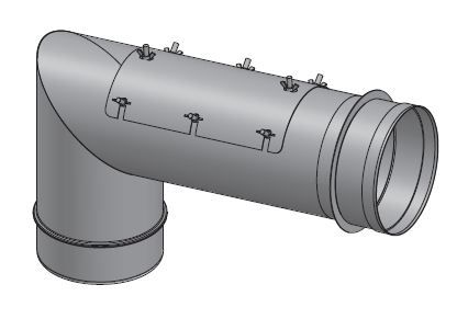 16" Diameter Grease Duct 87 Degree Elbow w/ Access SW-NAKS-CK16-87EA SHOP, DUCTWORK, Single Wall Grease Duct Accessories, Single Wall 16” Diameter