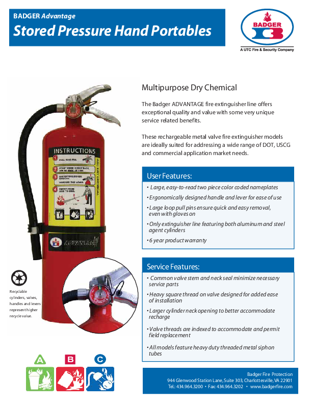 Badger Advantage ABC Dry Chemical Datasheet