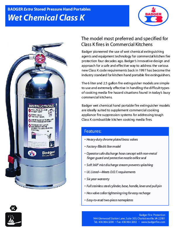 Badger Class K Datasheet