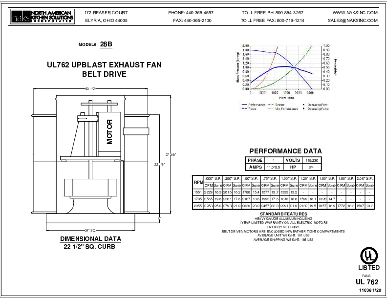 28B BELT DRIVEN EXHAUST FAN